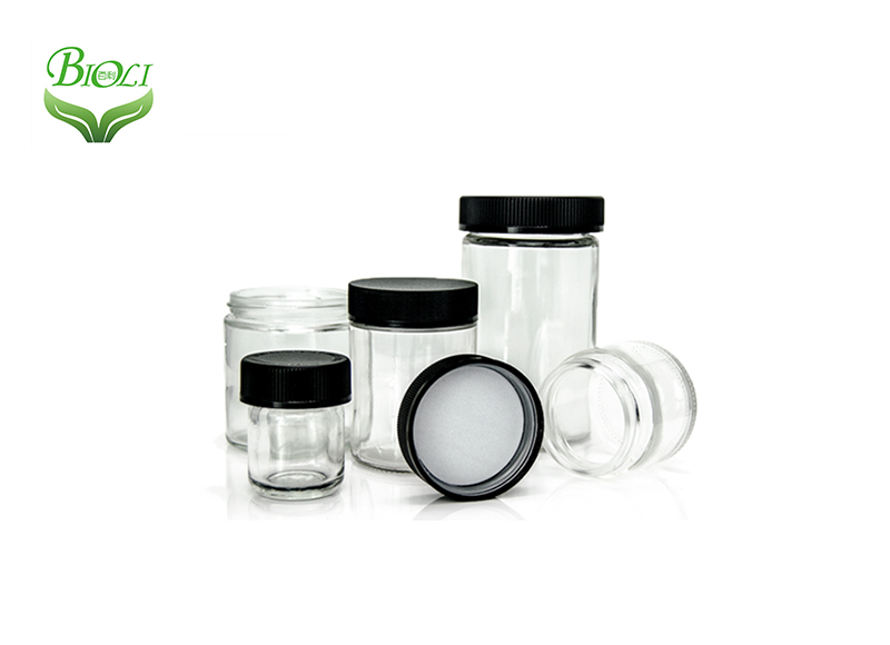 Contenedores de cera de vidrio color claro 3ml 5ml CBD Wax Oil Concentrate Container Glass Jar